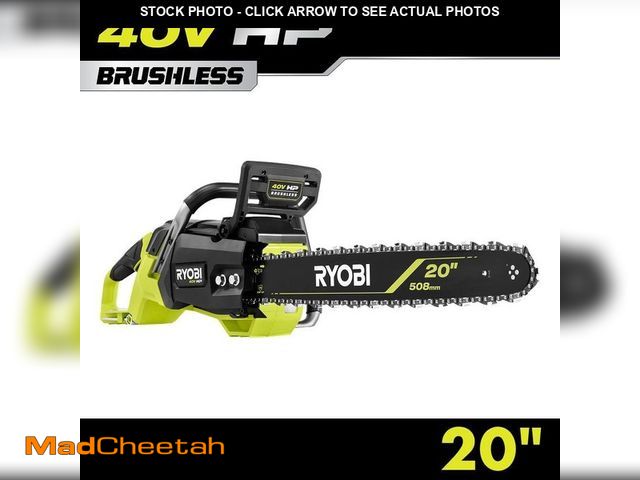 Lot 74-13281989 - RYOBI 40V HP Brushless 20 in. Battery Cordless Electric Chainsaw (Tool Only) - UNUSED