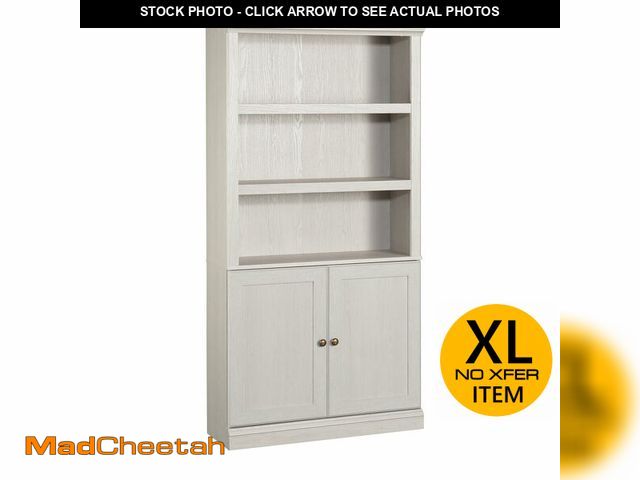 Lot 74-13089533 - Sauder Miscellaneous Storage 5-Shelf/Book Shelf 2-Door Bookcase, Glacier Oak Finish - UNUSED