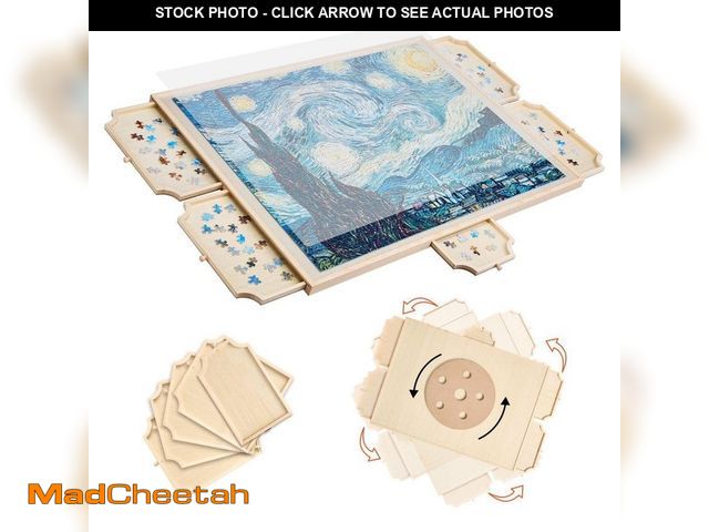 Lot 74-12585075 - VEVOR 1500-Piece Puzzle Board with 6-Drawers and Cover 35 x 26 in. Rotating Wooden Jigsaw Puzzle Pla...