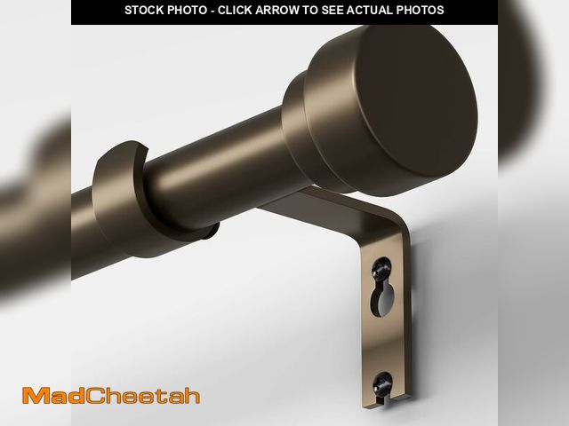 Lot 74-12704360 - Oneach Brown Curtain Rods for Windows 48 to 84 Inch, 1 Inch Pole Adjustable Length Heavy Duty Metal ...