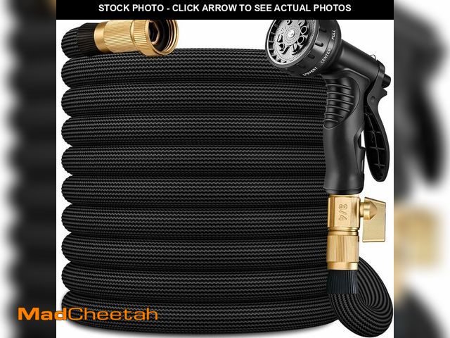 Lot 74-14267136 - Flexible Garden Hose 100 FT, Ultra Lightweight Water Hoses 100FT w/10 Function Sprayer and 3/4" Bras...