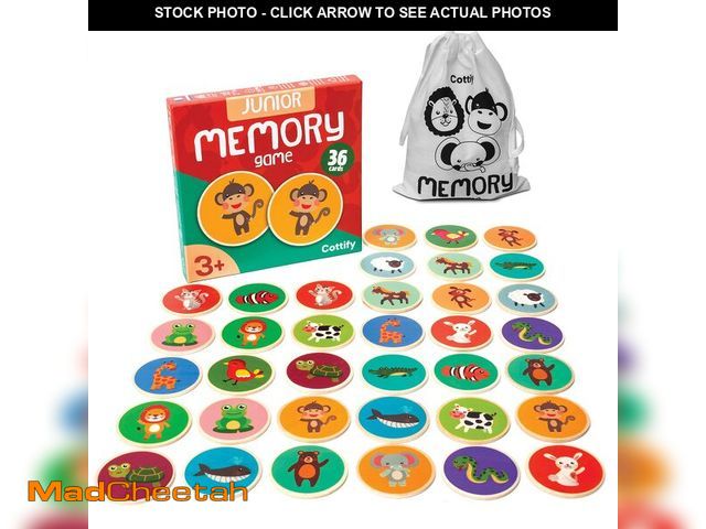 Lot 74-14062443 - Montessori-Inspired Wooden Matching Game for Toddlers 2-4 Years - Durable, Scratch-Resistant 36 Card...