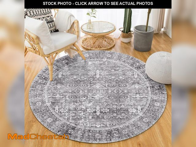 Lot 74-12979439 - VIPBED 4x4 Area Rug, Washable Round Rug for Living Room Entryway Bedroom Kitchen, Vintage Medallion ...