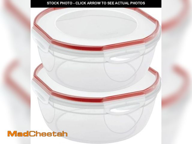 Lot 74-12137268 - Sterilite Ultra-Seal 8.1 Qt Bowl, Large Airtight Food Storage Container, Latching Lid, Microwave and...