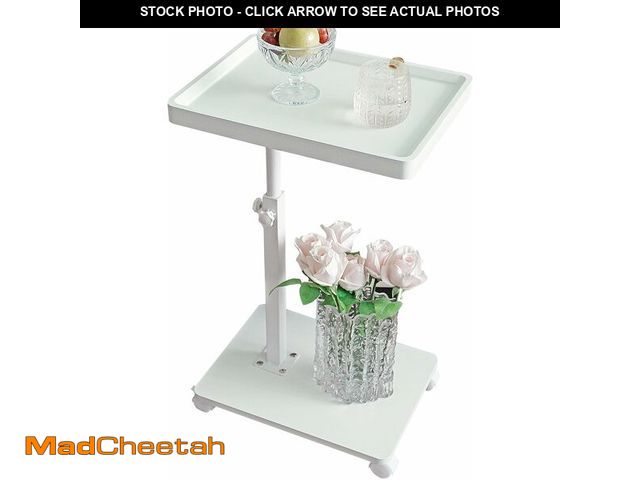 Lot 74-14358059 - YYW Adjustable C-Shaped End Table with Removable Wheels &amp; Convertible Base - 360ÃÂ° Swivel Heig...
