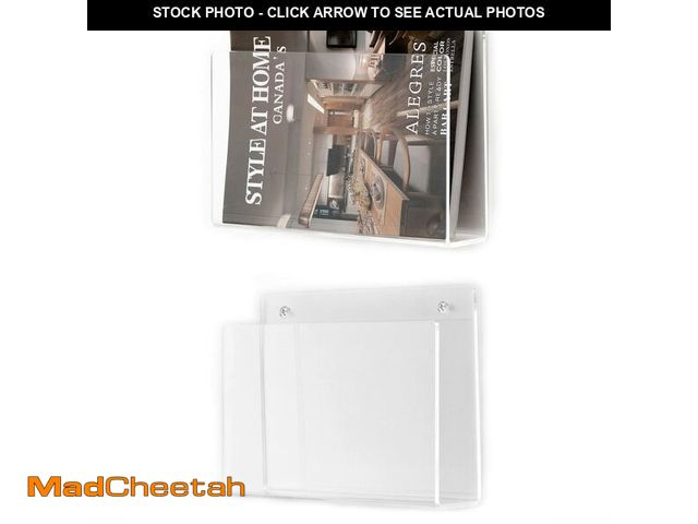 Lot 74-12707607 - XOHYW 2 Pcs Magazine Holder, Wall Mount Clear Acrylic Magazine Rack, Organizer Folder, Bookshelf, Fi...