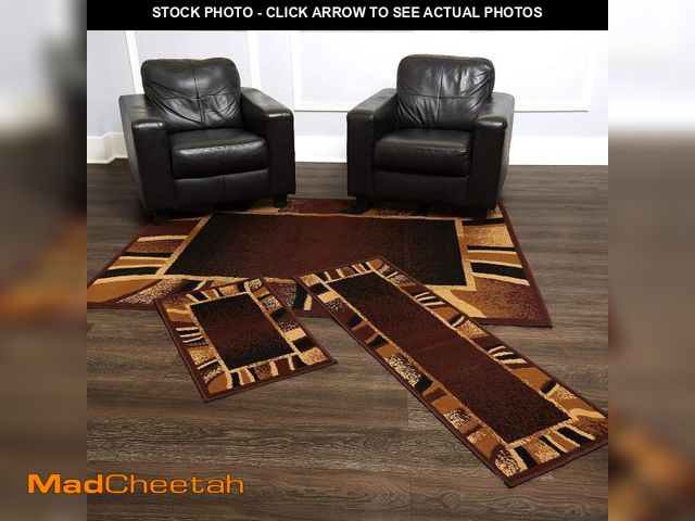 Lot 74-12366040 - Home Dynamix Konya Contemporary Modern Area Rug 3 Piece Set Border Brown Beige Black - UNUSED
