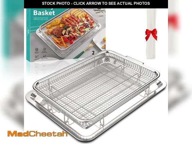 Lot 74-14358699 - Air Fryer Basket for Oven, OPENICE 15.3" x 11.0" Large Air Fryer Tray and Pan with 30PCS Parchment P...
