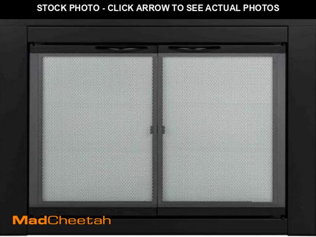 Lot 74-12210227 - Pleasant Hearth AN-1010 Alpine Fireplace Glass Door, Black, Small - UNUSED