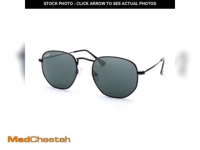 Lot 74-14212652 - Pro Acme Small Square Sunglasses for Women Men 100% Real Glass Lens Hexagonal Frame (C3 | Black | Gr...