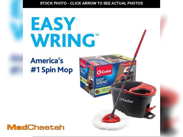 Lot 74-12921301 - *DIRTY* O-Cedar EasyWring Microfiber Spin Mop with Bucket System *DIRTY*  - USED