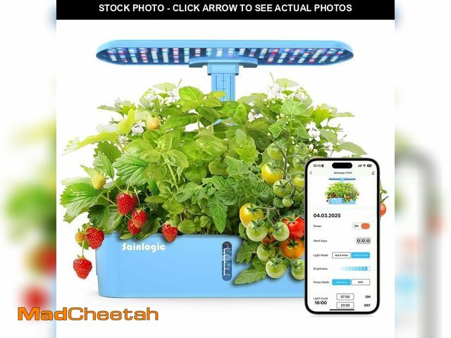 Lot 74-12716769 - Sainlogic Hydroponics Growing System Kit, 12 Pods Watering Planter, Smart Indoor Garden with APP &am...