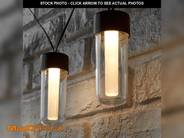 Lot 74-12676163 - Hampton Bay 10-Light 12 ft. Black Outdoor Plug-In Integrated LED Lantern String-Light - UNUSED