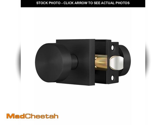 Lot 74-14269471 - Lethato Matte Black Interior Passage Door Knob, Contemporary Zinc-Alloy Heavy Duty Door Knobs, Round...