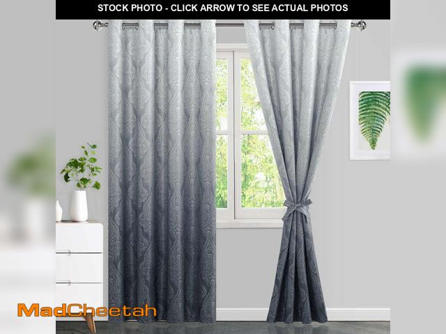 Lot 74-14586934 - DWCN Ombre Blackout CurtainsâDamask Patterned Thermal Insulated Noise Reducing Grommet Curtains fo...