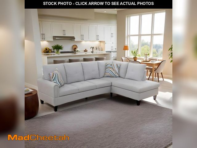 Lot 74-12393172 - (LEFT ARM SOFA ONLY) NicBex Sectional Couch 2 Pieces 66.5" L Sofa with Right Chaise Flannel L Shaped...