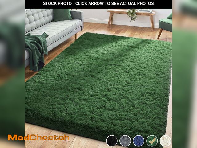 Lot 74-13814991 - Nefoso Shag Area Rug, 6ft x 9ft Soft Fluffy Area Rugs for Living Room Bedroom Decor Carpet, Dark Gre...