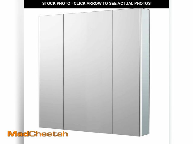 Lot 74-12662681 - Sunrosa Aluminum Bathroom Medicine Cabinet with Mirror, 36"27.5", Wall-mountable and Recessed-in, 3-...