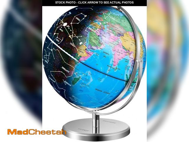 Lot 74-12397057 - VEVOR Illuminated World Globe with Stand, 9 in/228.6 mm, Educational Earth Globe with Stable Heavy M...