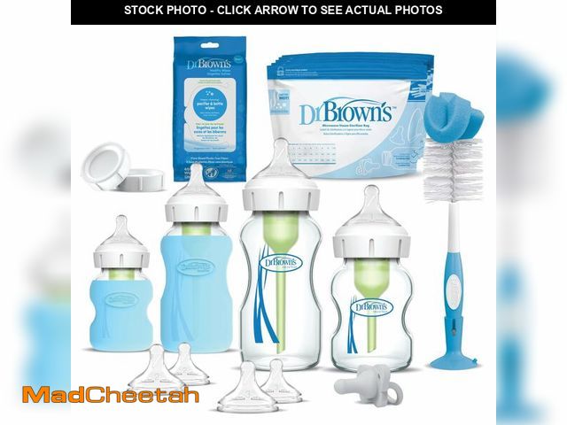 Lot 74-12452715 - Dr. BrownÃ¢â¬â¢s Natural Flow Anti-Colic Options+ Wide-Neck Glass Baby Bottle Starter Set with 100...