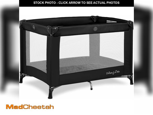 Lot 74-13931545 - (MISSING MAT) Dream On Me Nest Portable Playard in Black with Carrybag an Shoulder Strap, Lightweigh...