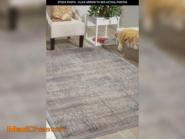 Lot 74-12156759 - Nourison Home Graphic Illusions Vintage Grey 5'3" x 7'5" Area-Rug, Easy washing, Non Shedding, Bed R...
