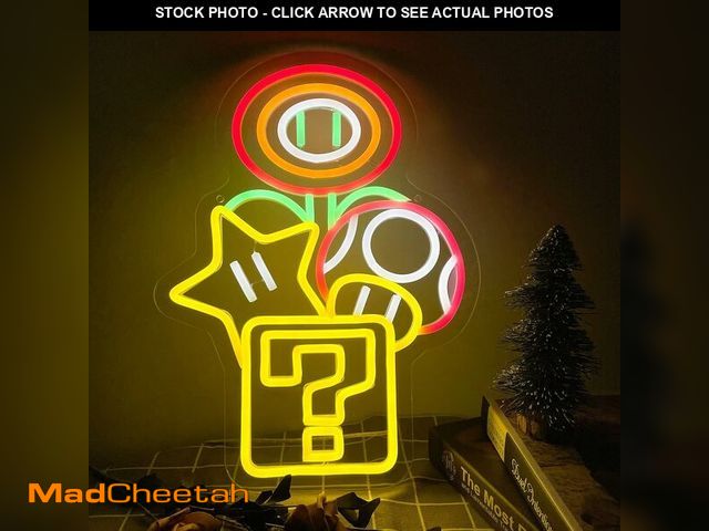 Lot 74-13733560 - Babymiu Cartoon Video Game Question Mark Led Lamp Neon Sign Wall Art Room Decor. Bedroom Decor Gift ...