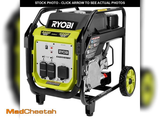 Lot 74-14441237 - RYOBI 4000-Watt Recoil Start Gasoline Powered Inverter Generator with CO Shutdown RYi4000 - UNUSED