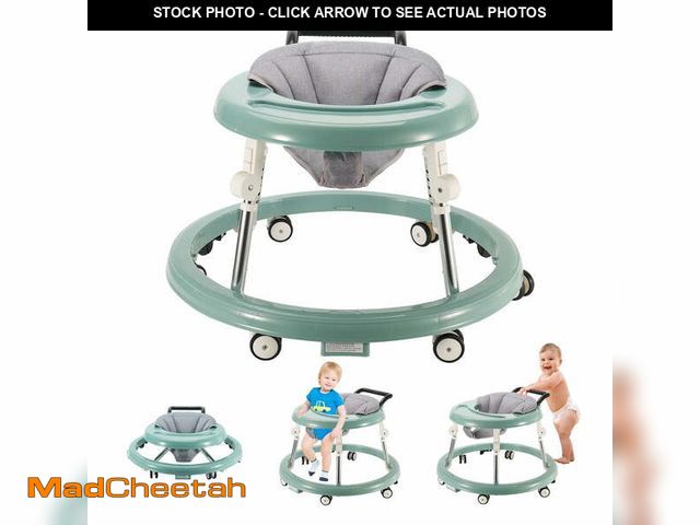 Lot 74-12670295 - Baby Walker, Foldable 5-Gear Height Adjustable Baby Walker with Wheels, Infant Toddler Walker with F...