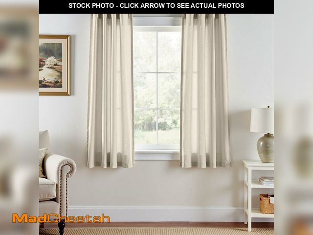 Lot 74-12713386 - jinchan Oat Linen Blend Closet Curtains 63 inch Length 2 Panels for Bedroom Bathroom, Farmhouse Coun...