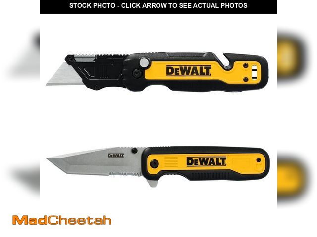 Lot 74-13667555 - DEWALT Push and Flip Folding Lock-Back Utility Knife and 3.3 in. Tanto Pocket Knife with Quick Flip ...