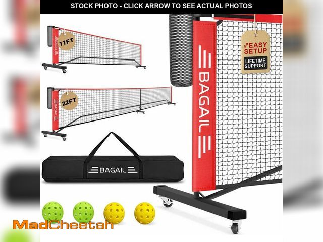 Lot 74-14366985 - BAGAIL Portable Pickleball Net Set with Wheels, 22 FT Regulation Size &amp; 11 FT Half Court Size 2-...