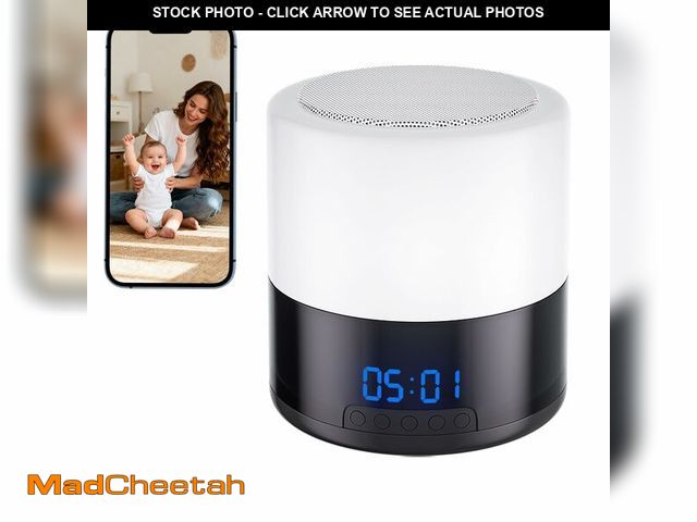 Lot 74-14213628 - Snapwilt Security Camera Indoor for Home - Bluetooth Speaker - Homekit Camera - 1080P Clock Camera w...