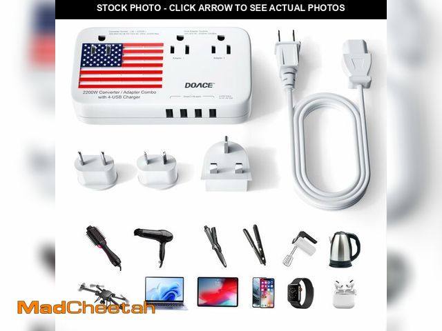 Lot 74-13631287 - Upgraded 2200W 220V to 110V Converter for European Travel, Voltage Converter US to Europe for Hair D...