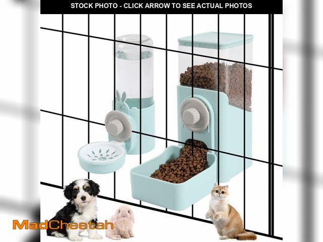 Lot 74-12454257 - Hanging Automatic Pet Food and Water Dispenser, Auto Gravity Rabbit Ferret Bunny Hedgehog Feeder Wat...
