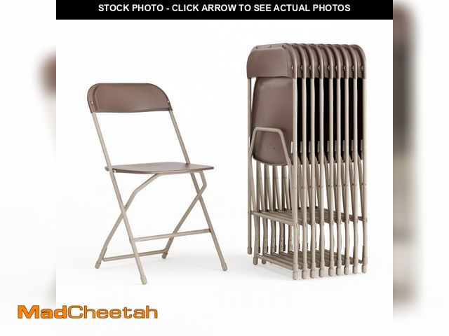Lot 74-12413779 - Flash Furniture HERCULES Series Premium Plastic Folding Chair, Brown (set of 10) - UNUSED