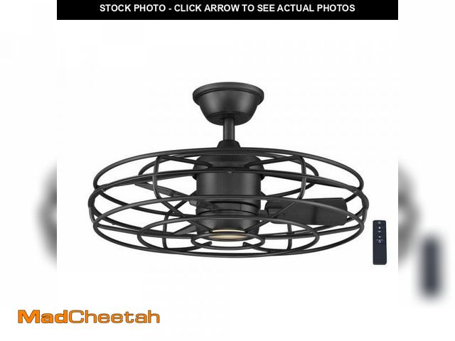 Lot 74-12492042 - Home Decorators Collection Heritage Point 25 in. Indoor/Covered Outdoor Matte Black Fandelier Ceilin...