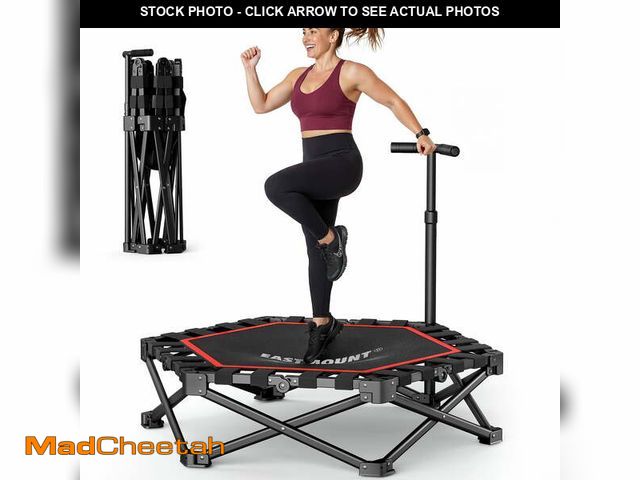 Lot 74-14435462 - EAST MOUNT 42" Foldable Mini Trampoline for Adults, No Assembly Ultra Quiet Fitness Rebounder with A...