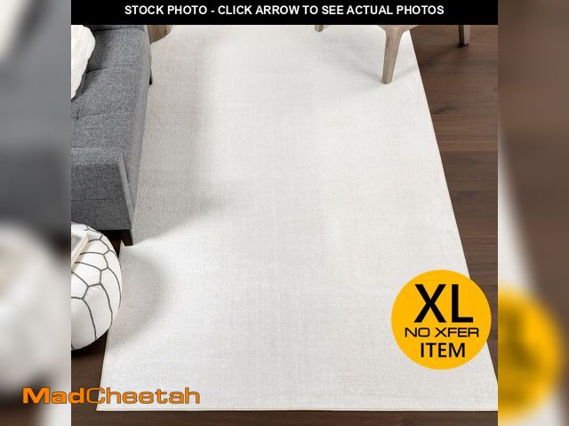 Lot 74-13074394 - Nuloom SpinClean Alena Cream, 6'7" x 9', Solid, Soft and Cozy, Stain Resistant, Easy Clean, Durable,...