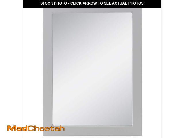 Lot 74-12775325 - Glacier Bay Lancaster 20 in. W x 27 in. H Rectangular Wood Framed Wall Bathroom Vanity Mirror in Pea...