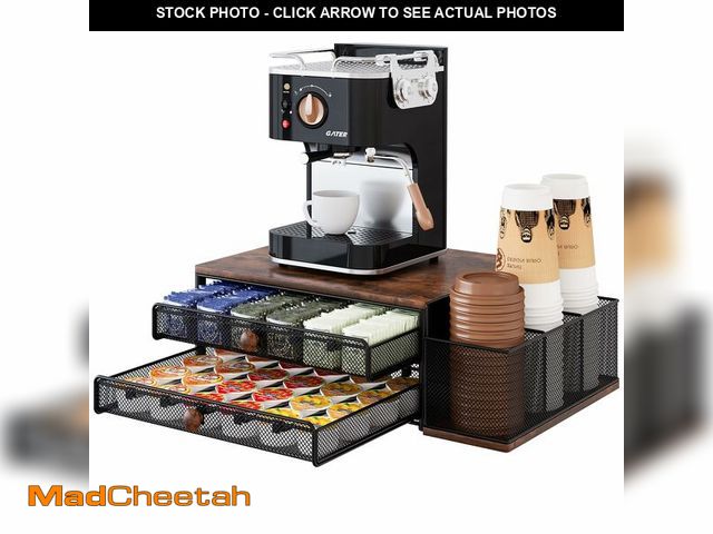 Lot 74-14268617 - IZLIF Coffee Bar Organizer, 60 Capacity K Cup Organizer for Countertop, 2 Tier Sliding Coffee Pod St...