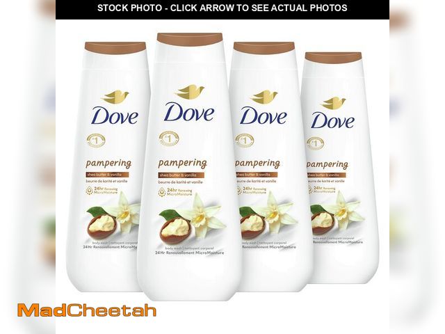 Lot 74-12711267 - Dove Body Wash 4 Count Pampering Shea Butter &amp; Vanilla for Renewed, Healthy-Looking Skin Gentle ...