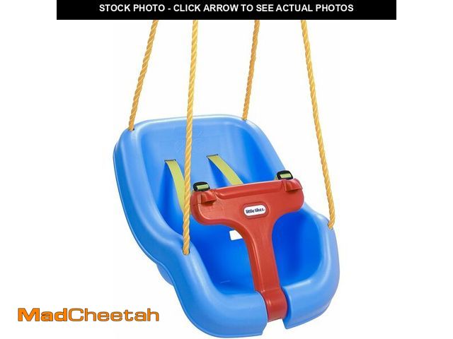 Lot 74-14581954 - Little Tikes Snug 'n Secure Blue Swing with Adjustable Straps, 2-in-1 for Baby and Toddlers Ages 9 M...