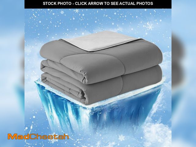 Lot 74-12499200 - Cozy Bliss Cooling Comforter Queen Size, Cooling Blankets for Hot Sleepers and Night Sweats, Dark Li...