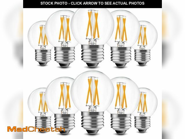 Lot 74-14265417 - BRIMAX 10 Pack G16.5 LED Light Bulbs 40 Watt, E26 Dimmable Small Globe LED Bulbs 4 Watt Edison Bulb ...