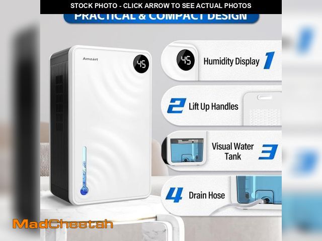 Lot 74-12434981 - Dehumidifier, Dehumidifiers for Home (1000 sq.ft), 98 OZ Dehumidifier for Basement Bathroom Bedroom,...