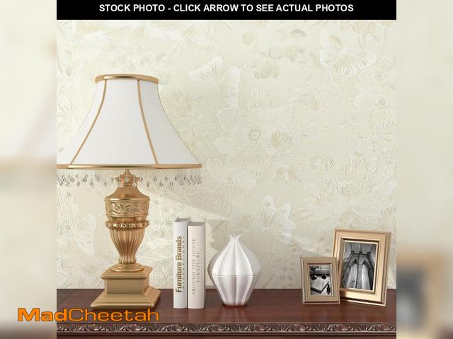 Lot 74-12523362 - YENHOME Beige Wallpaper Stick and Peel, Floral Peel and Stick Wallpaper 30"X118" Beige Contact Paper...