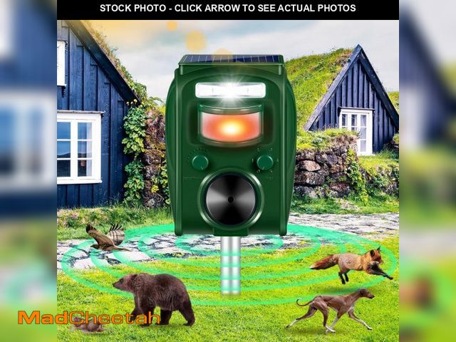 Lot 74-12431749 - 2025 Upgraded Solar Ultrasonic Animal Repeller Outdoor with 5 Frequency Mode &amp; Motion Sensor &am...