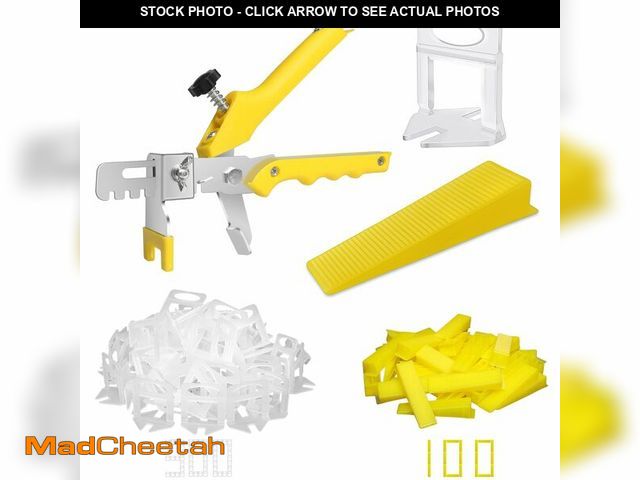 Lot 74-14146534 - DGSL Tile Leveling System with Tile Plier - 300-Piece Tile Spacers Clips and 100-Piece Reusable Wedg...