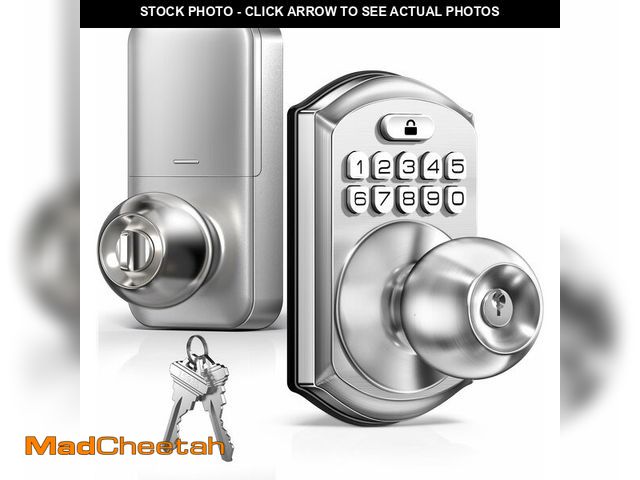 Lot 74-12717723 - TEEHO Keyless Entry Keypad Door Lock with Handle, Electronic Digital Smart Locks for Front Door, Eas...